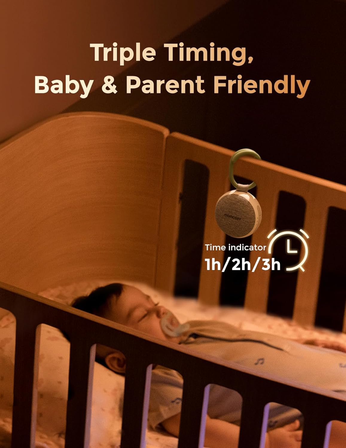 Momcozy Portable Baby Sound Machine with Night Light, 20 Sounds - view 6